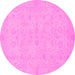 Round Abstract Pink Modern Rug, abs2748pnk