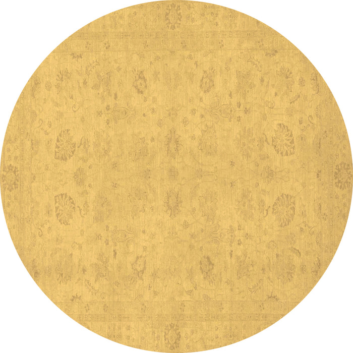 Round Abstract Brown Modern Rug, abs2748brn