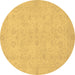 Round Abstract Brown Modern Rug, abs2748brn