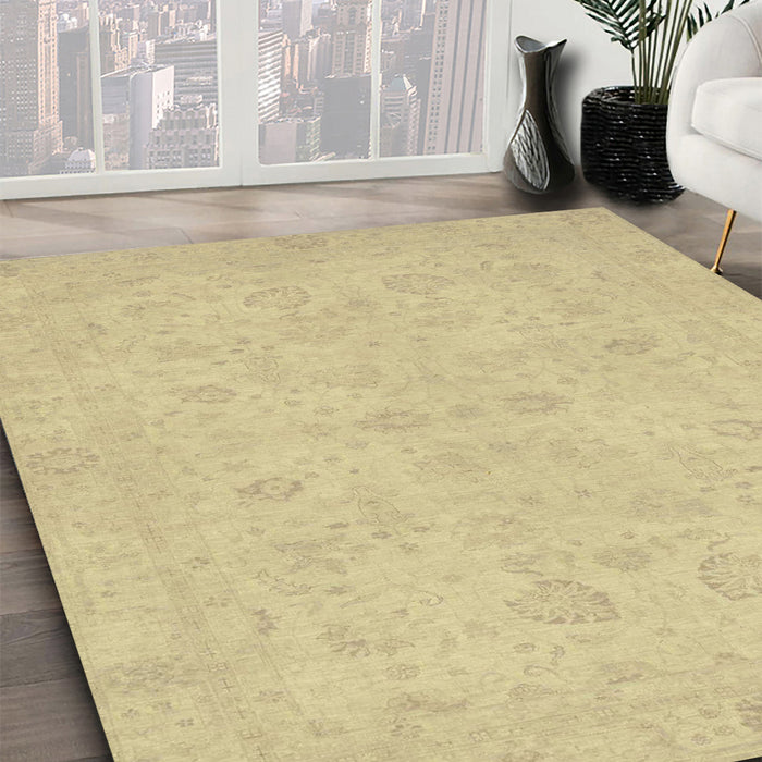 Machine Washable Abstract Yellow Rug in a Family Room, wshabs2748
