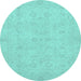 Round Machine Washable Abstract Light Blue Modern Rug, wshabs2748lblu