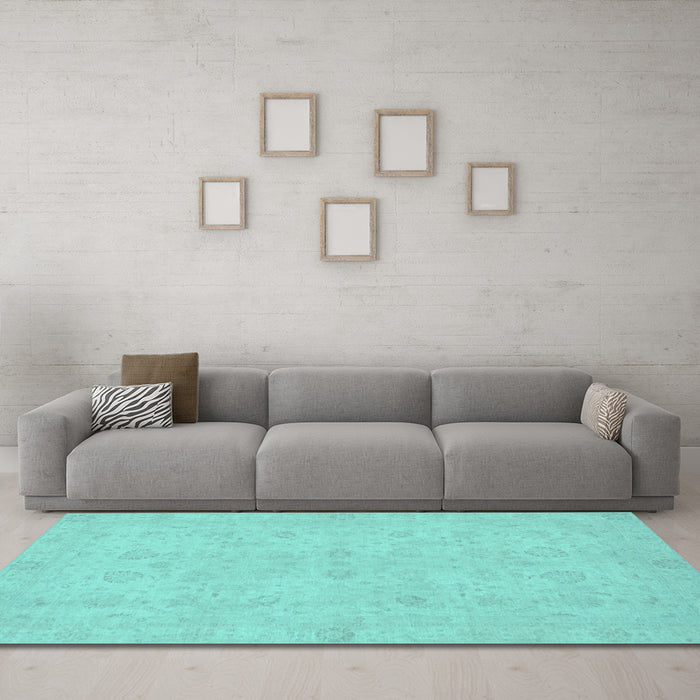 Machine Washable Abstract Light Blue Modern Rug in a Living Room, wshabs2748lblu