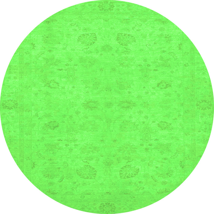 Round Abstract Green Modern Rug, abs2748grn
