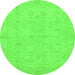 Round Abstract Green Modern Rug, abs2748grn