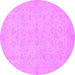 Round Abstract Purple Modern Rug, abs2748pur