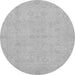 Round Abstract Gray Modern Rug, abs2748gry