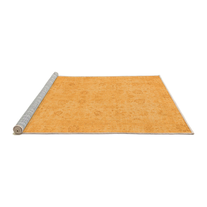 Sideview of Machine Washable Abstract Orange Modern Area Rugs, wshabs2748org