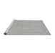 Sideview of Machine Washable Abstract Gray Modern Rug, wshabs2748gry