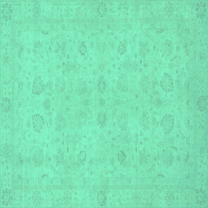 Square Abstract Turquoise Modern Rug, abs2748turq