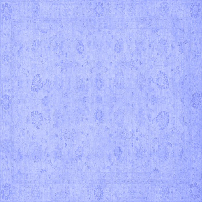 Square Abstract Blue Modern Rug, abs2748blu