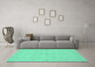 Machine Washable Abstract Turquoise Modern Area Rugs in a Living Room,, wshabs2748turq