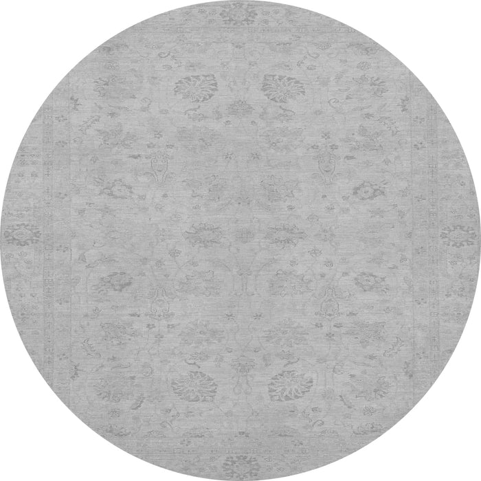 Round Machine Washable Abstract Gray Modern Rug, wshabs2748gry