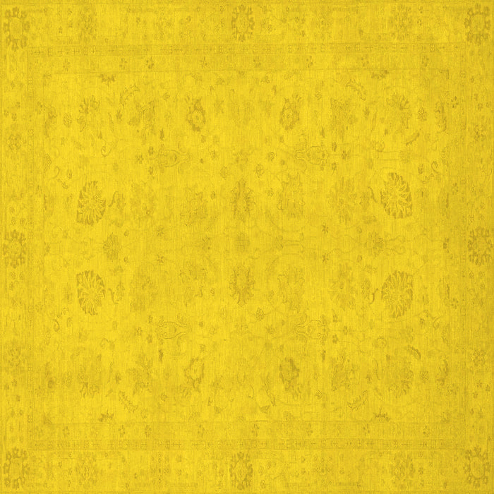 Square Machine Washable Abstract Yellow Modern Rug, wshabs2748yw