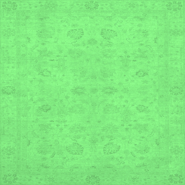 Square Abstract Emerald Green Modern Rug, abs2748emgrn