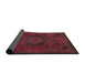 Sideview of Abstract Bright Maroon Red Modern Rug, abs2749