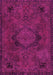 Machine Washable Abstract Pink Modern Rug, wshabs2749pnk