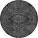 Round Abstract Gray Modern Rug, abs2749gry