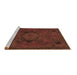 Sideview of Machine Washable Abstract Brown Modern Rug, wshabs2749brn