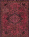 Machine Washable Abstract Bright Maroon Red Rug, wshabs2749