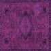 Square Machine Washable Abstract Purple Modern Area Rugs, wshabs2749pur