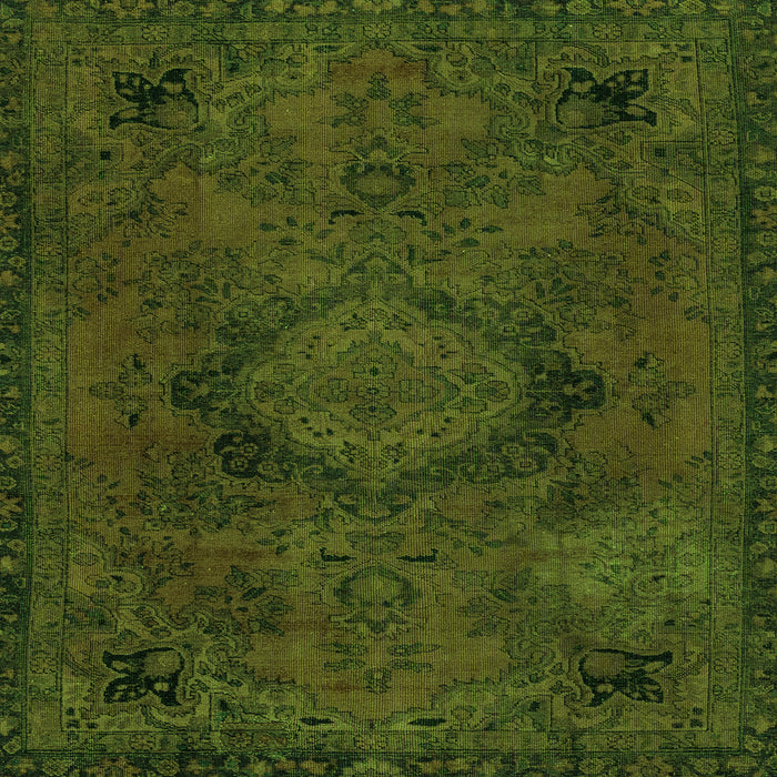 Square Machine Washable Abstract Green Modern Area Rugs, wshabs2749grn