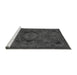 Sideview of Machine Washable Abstract Gray Modern Rug, wshabs2749gry