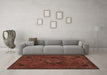 Machine Washable Abstract Brown Modern Rug in a Living Room,, wshabs2749brn