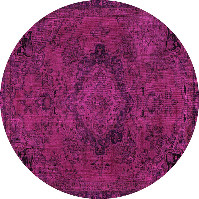 Round Abstract Pink Modern Rug, abs2749pnk