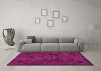 Machine Washable Abstract Pink Modern Rug, wshabs2749pnk