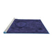 Sideview of Machine Washable Abstract Blue Modern Rug, wshabs2749blu