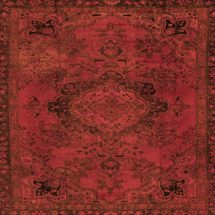 Square Machine Washable Abstract Orange Modern Area Rugs, wshabs2749org