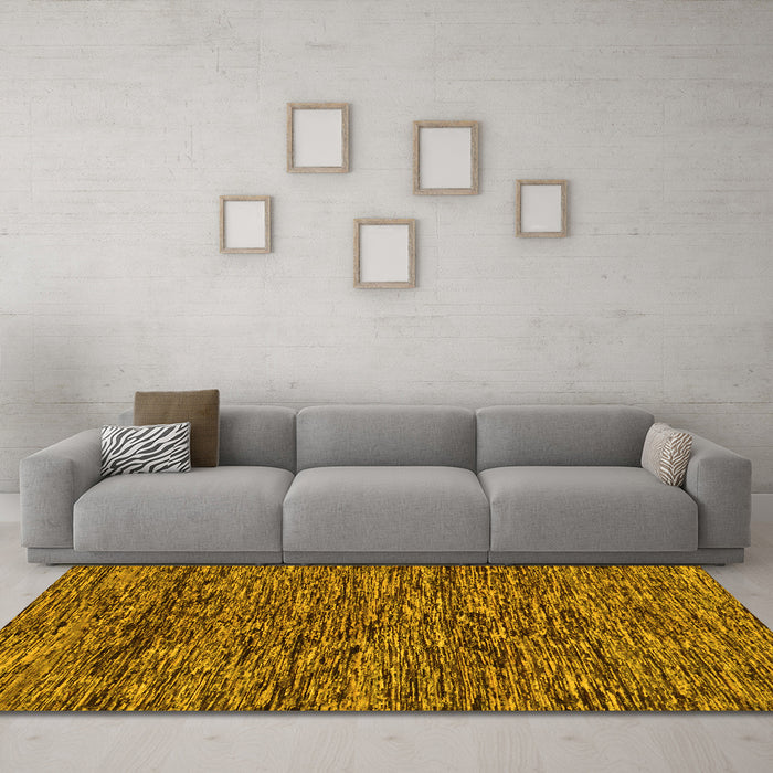 Machine Washable Oriental Yellow Modern Rug in a Living Room, wshabs274yw