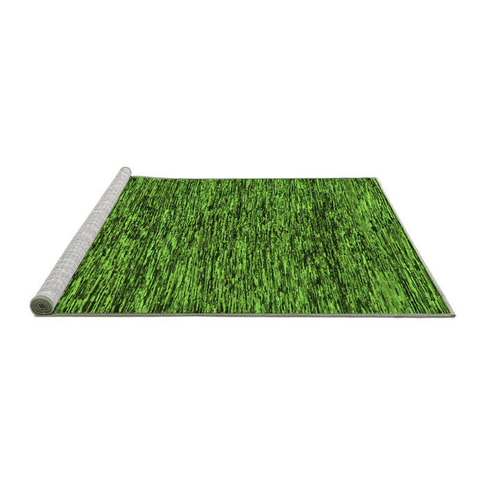 Sideview of Machine Washable Oriental Green Modern Area Rugs, wshabs274grn