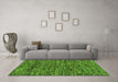 Machine Washable Oriental Green Modern Area Rugs in a Living Room,, wshabs274grn