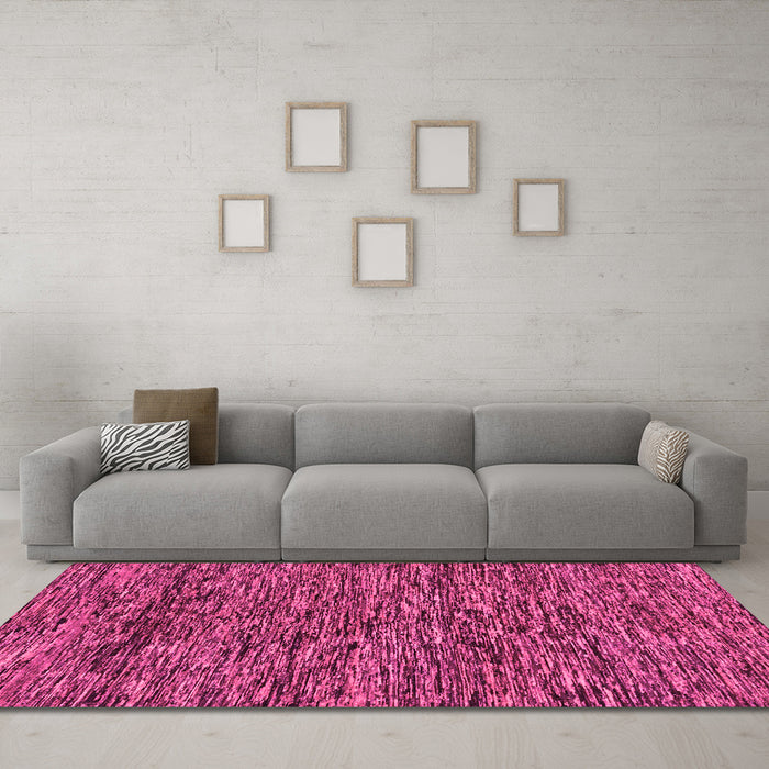 Machine Washable Oriental Pink Modern Rug in a Living Room, wshabs274pnk