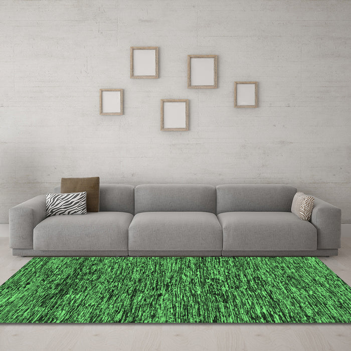 Machine Washable Oriental Emerald Green Modern Area Rugs in a Living Room,, wshabs274emgrn