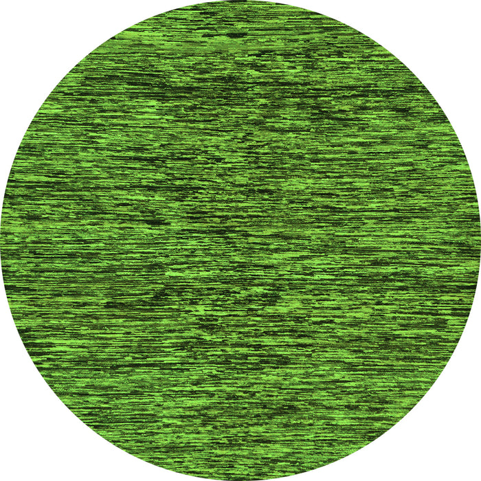 Round Machine Washable Oriental Green Modern Area Rugs, wshabs274grn