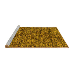 Sideview of Machine Washable Oriental Yellow Modern Rug, wshabs274yw