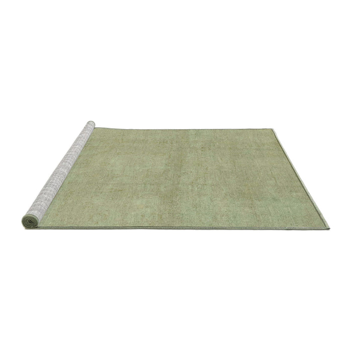 Sideview of Machine Washable Abstract Olive Green Rug, wshabs2750