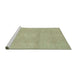 Sideview of Machine Washable Abstract Olive Green Rug, wshabs2750