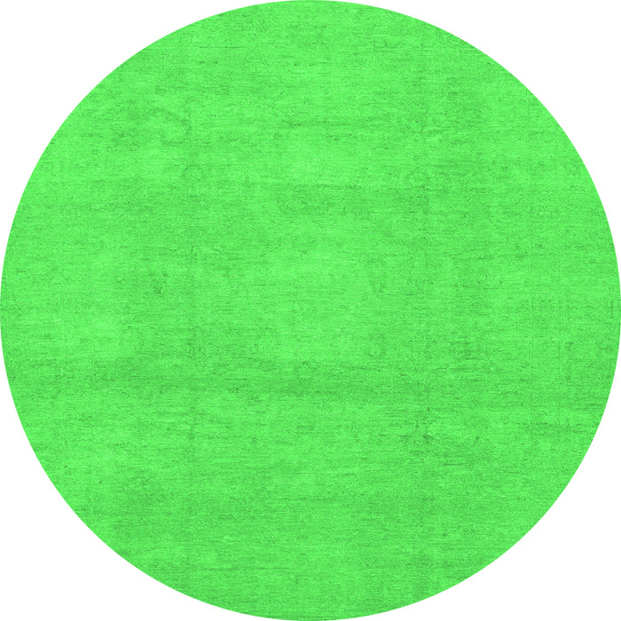 Round Abstract Green Modern Rug, abs2750grn