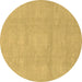 Round Abstract Brown Modern Rug, abs2750brn