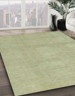 Abstract Olive Green Modern Rug in Family Room, abs2750