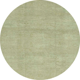 Round Machine Washable Abstract Olive Green Rug, wshabs2750