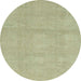 Round Machine Washable Abstract Olive Green Rug, wshabs2750