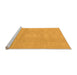 Sideview of Machine Washable Abstract Orange Modern Area Rugs, wshabs2750org