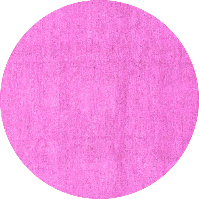 Round Abstract Pink Modern Rug, abs2750pnk