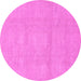 Round Abstract Pink Modern Rug, abs2750pnk