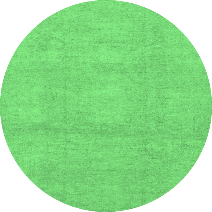Round Abstract Emerald Green Modern Rug, abs2750emgrn