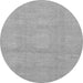 Round Machine Washable Abstract Gray Modern Rug, wshabs2750gry